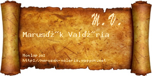 Marusák Valéria névjegykártya